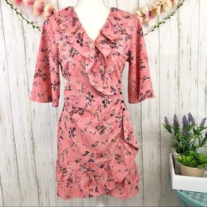 🌟NWT TOPSHOP Pink Off Duty Ruffle Tea Dress